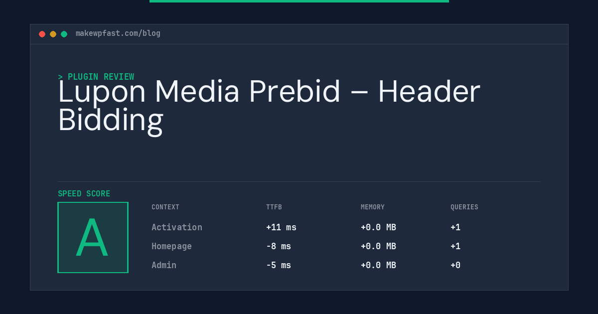 Lupon Media Prebid – Header Bidding - MakeWPFast