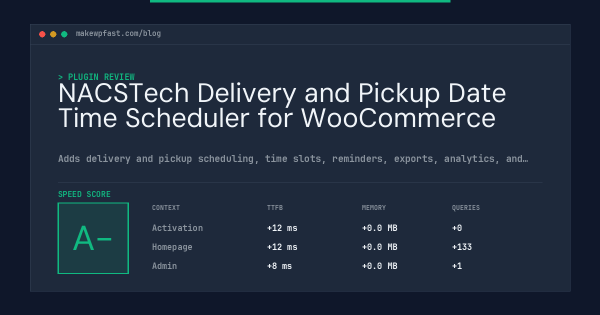NACSTech Delivery and Pickup Date Time Scheduler for WooCommerce - MakeWPFast