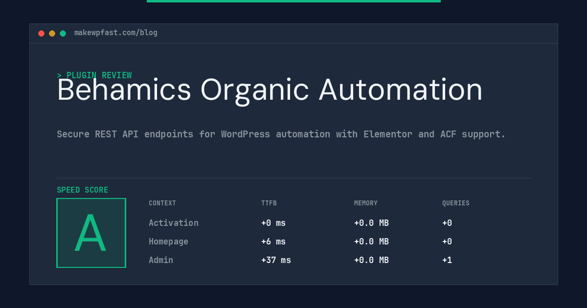 Behamics Organic Automation - MakeWPFast
