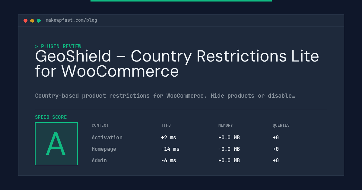GeoShield – Country Restrictions Lite for WooCommerce - MakeWPFast