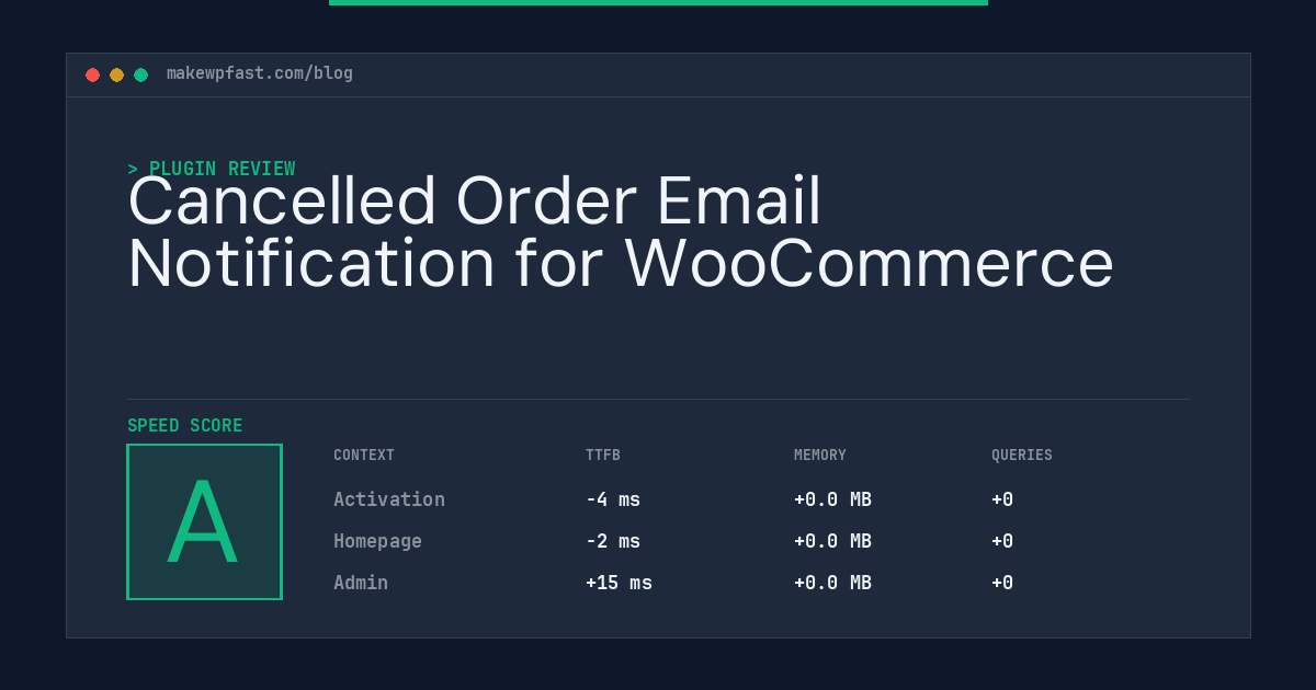 Cancelled Order Email Notification for WooCommerce - MakeWPFast