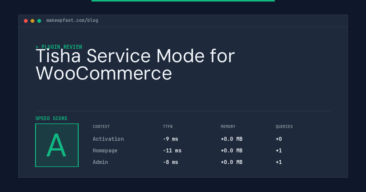 Tisha Service Mode for WooCommerce - MakeWPFast