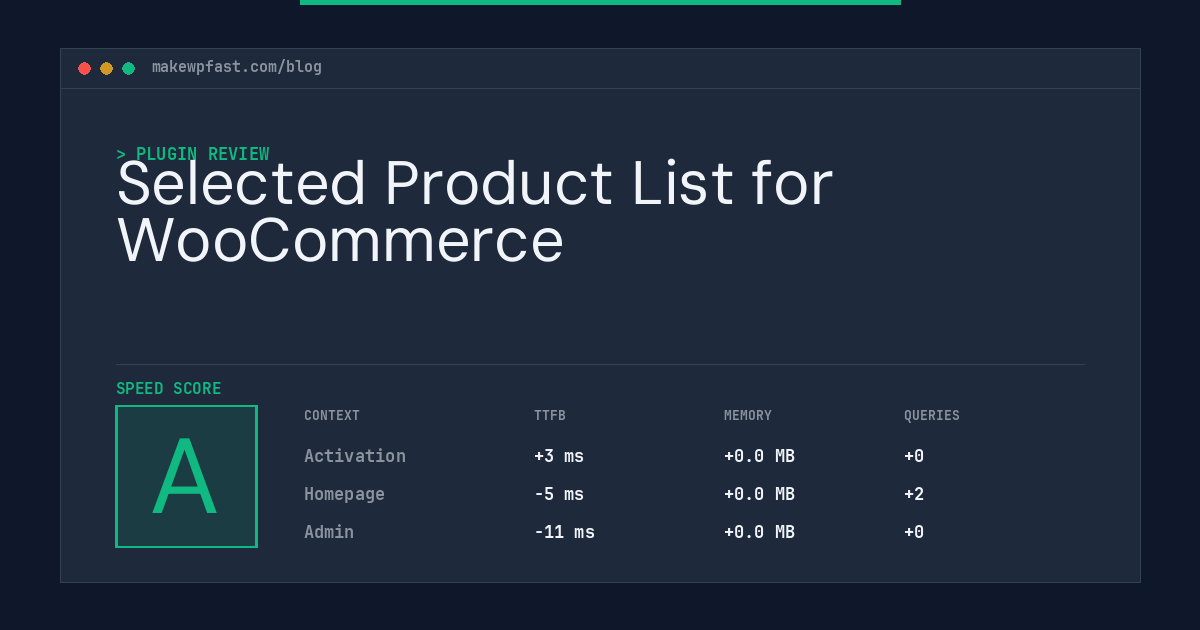 Selected Product List for WooCommerce - MakeWPFast