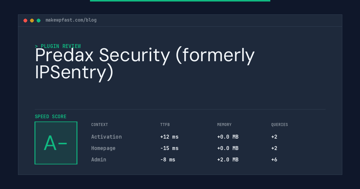 Predax Security (formerly IPSentry) - MakeWPFast