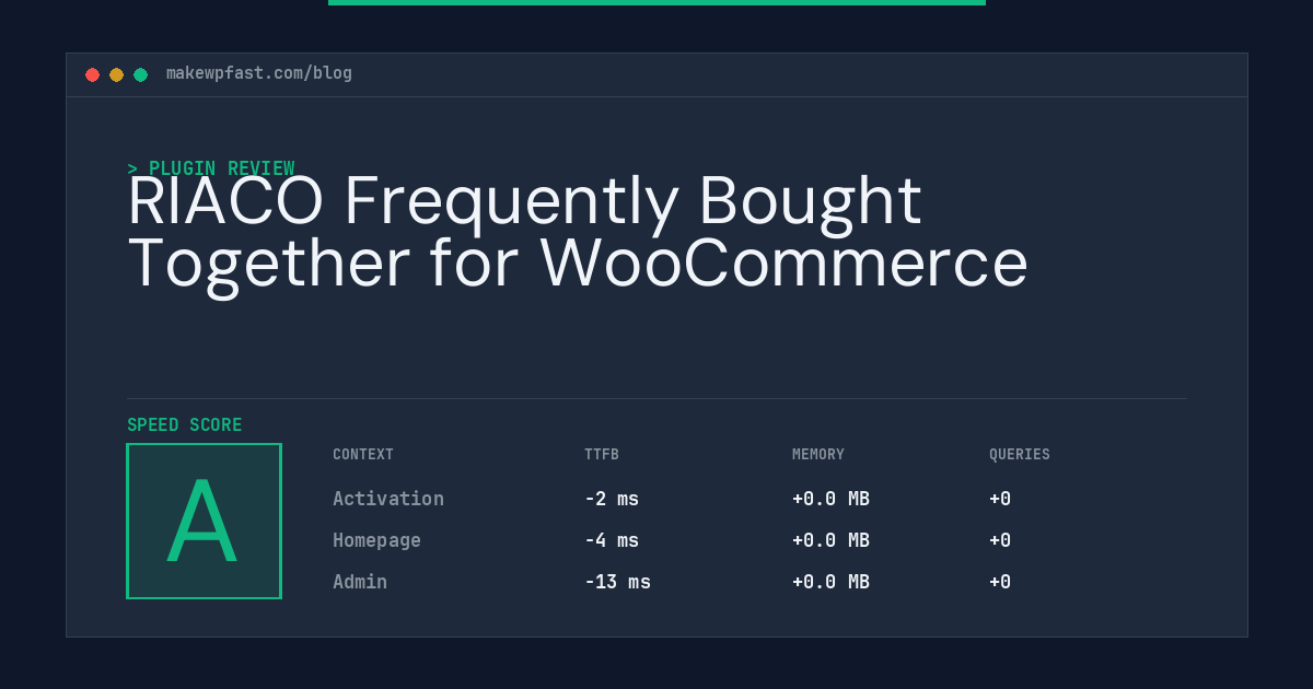 RIACO Frequently Bought Together for WooCommerce - MakeWPFast