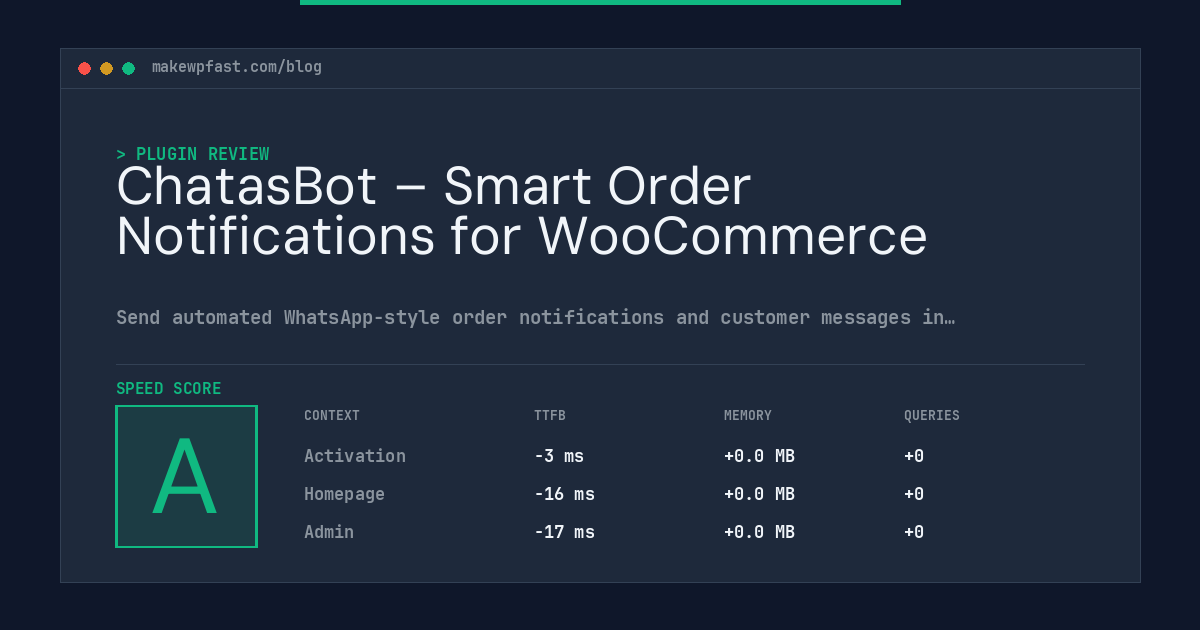 ChatasBot – Smart Order Notifications for WooCommerce - MakeWPFast