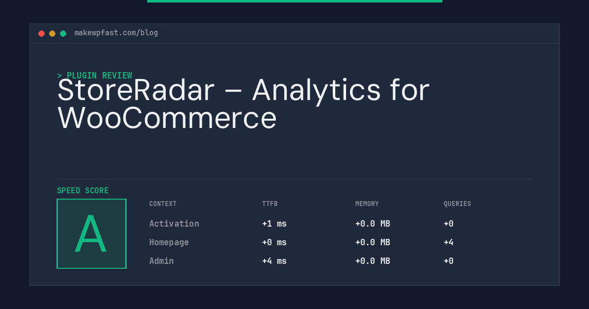StoreRadar – Analytics for WooCommerce - MakeWPFast