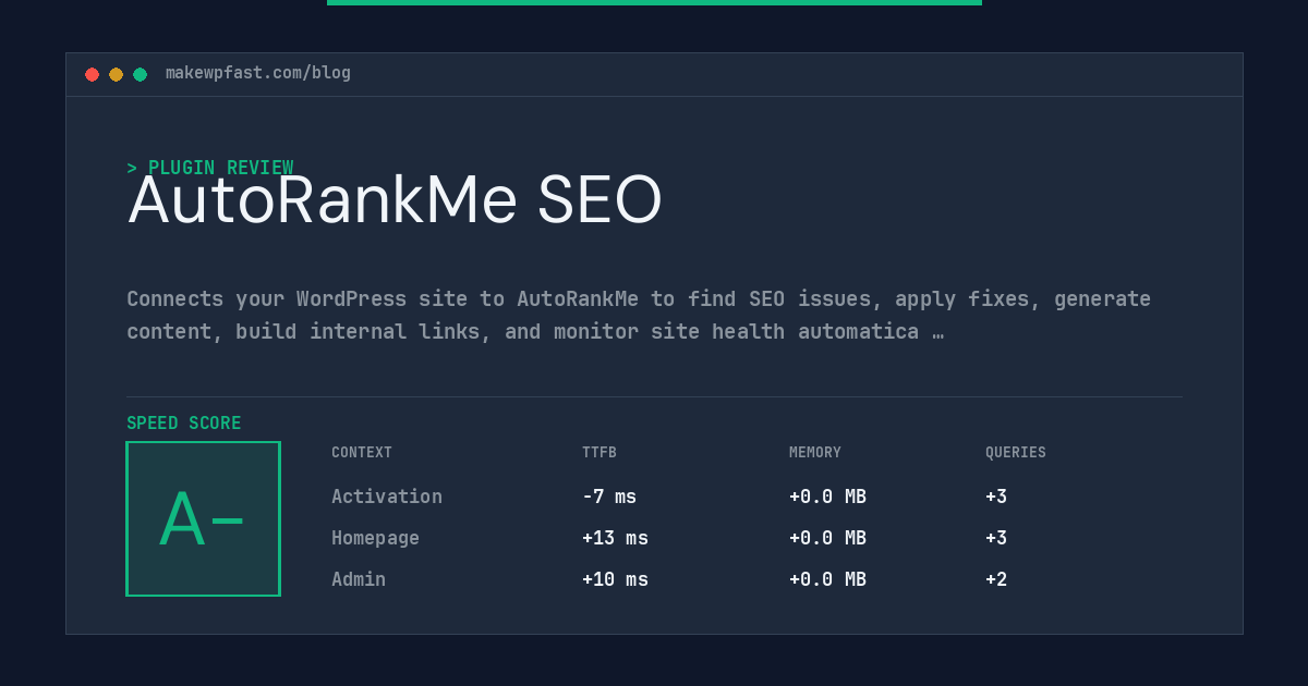 AutoRankMe SEO - MakeWPFast