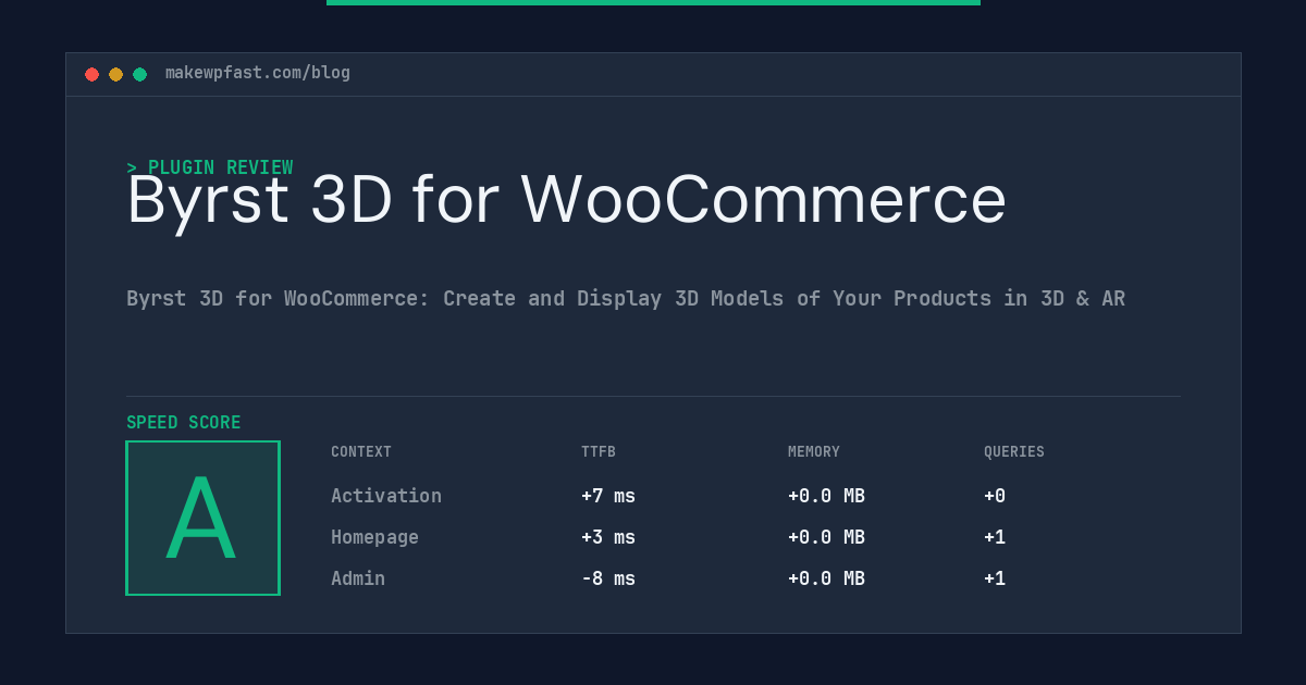 Byrst 3D for WooCommerce - MakeWPFast