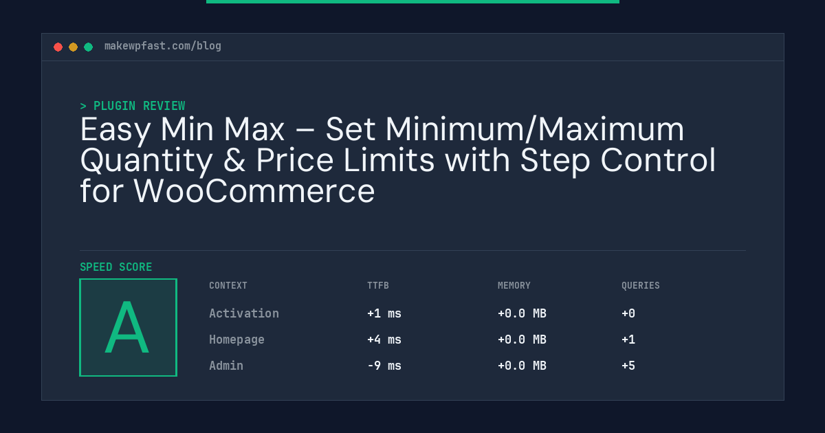 Easy Min Max – Set Minimum/Maximum Quantity & Price Limits with Step Control for WooCommerce - MakeWPFast