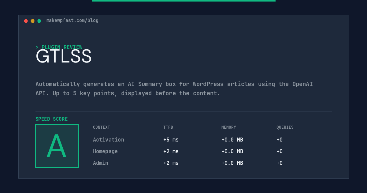 GTLSS - MakeWPFast