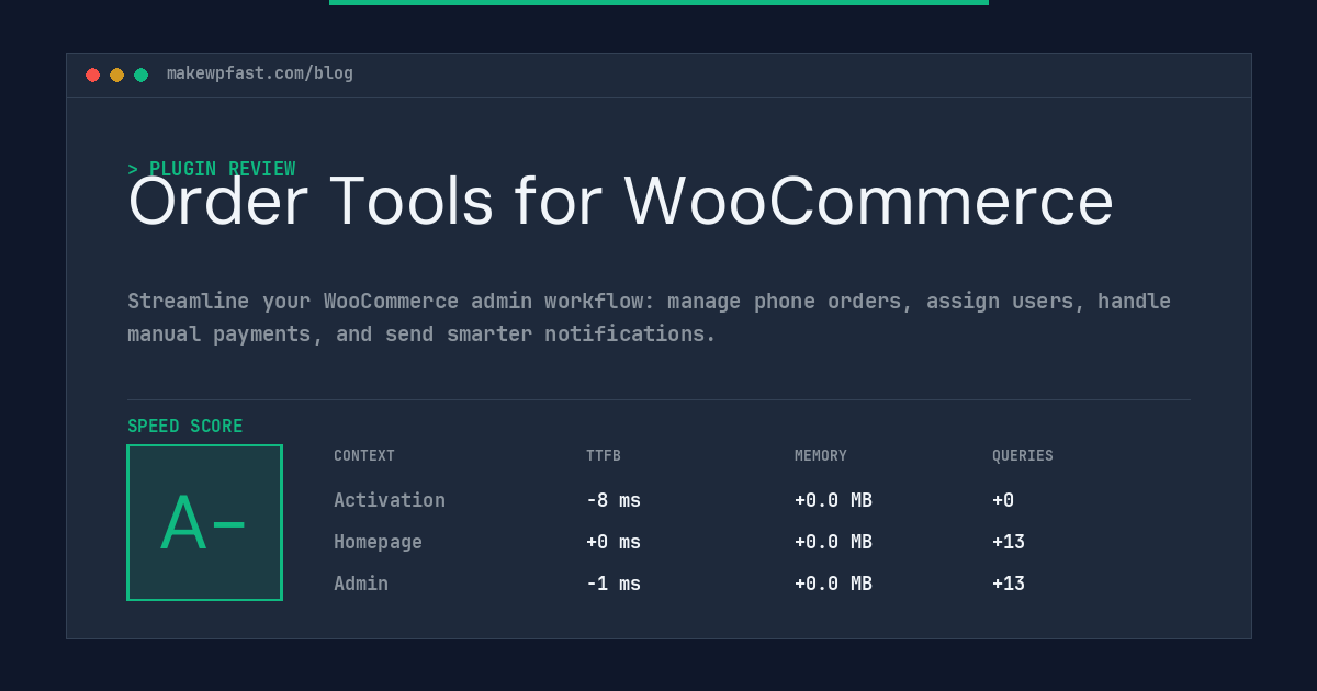 Order Tools for WooCommerce - MakeWPFast