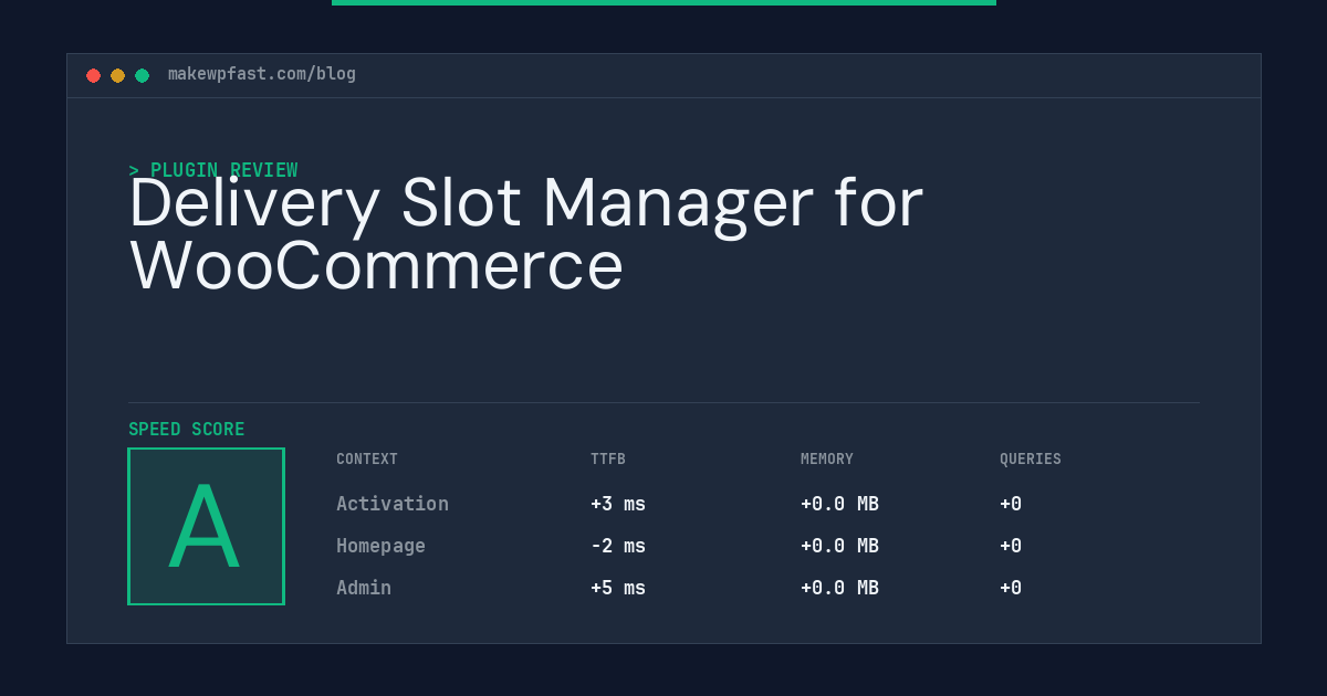 Delivery Slot Manager for WooCommerce - MakeWPFast