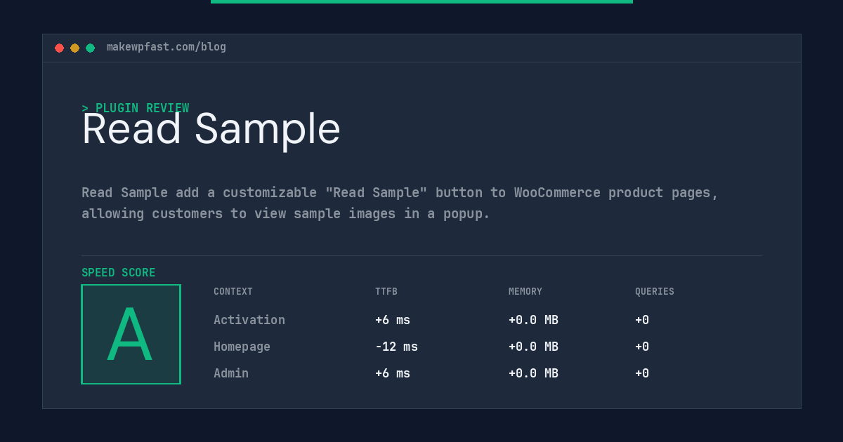 Read Sample - MakeWPFast