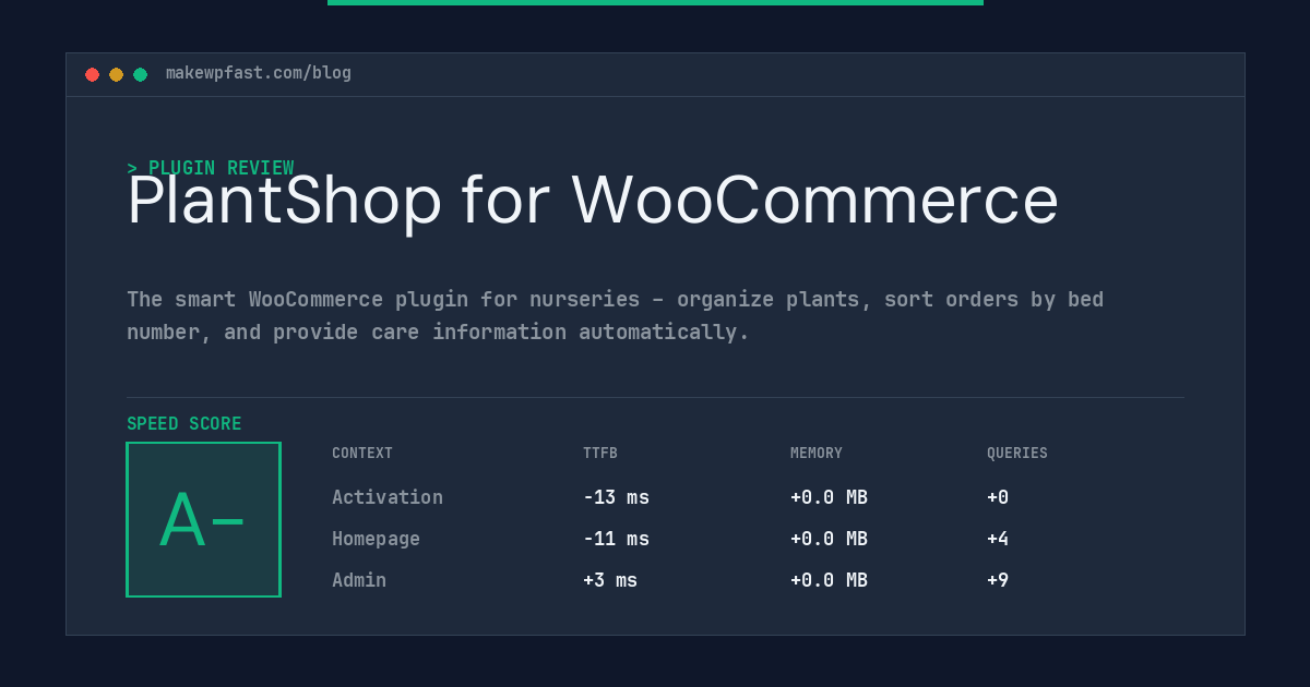 PlantShop for WooCommerce - MakeWPFast
