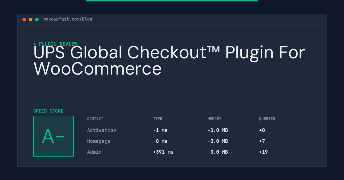 UPS Global Checkout™ Plugin For WooCommerce - MakeWPFast