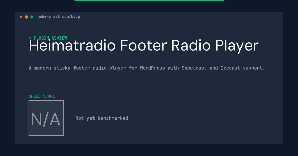 Heimatradio Footer Radio Player - MakeWPFast