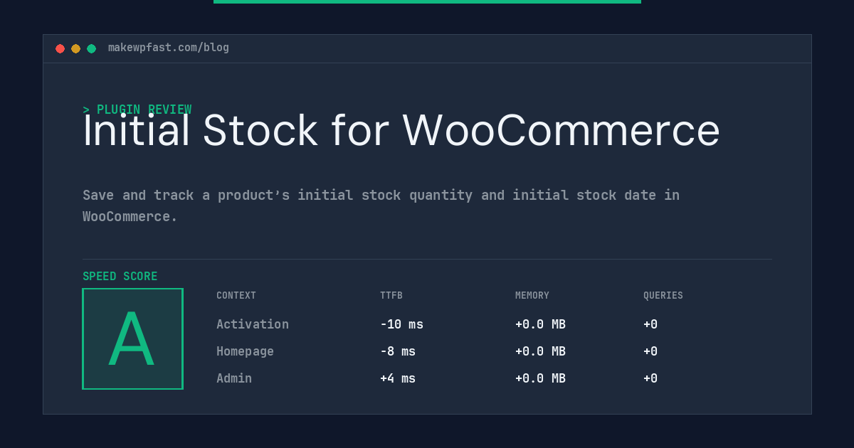 Initial Stock for WooCommerce - MakeWPFast