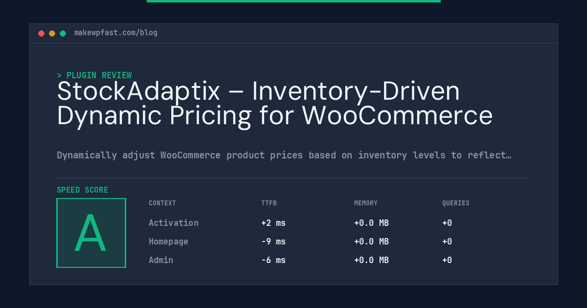 StockAdaptix – Inventory-Driven Dynamic Pricing for WooCommerce - MakeWPFast