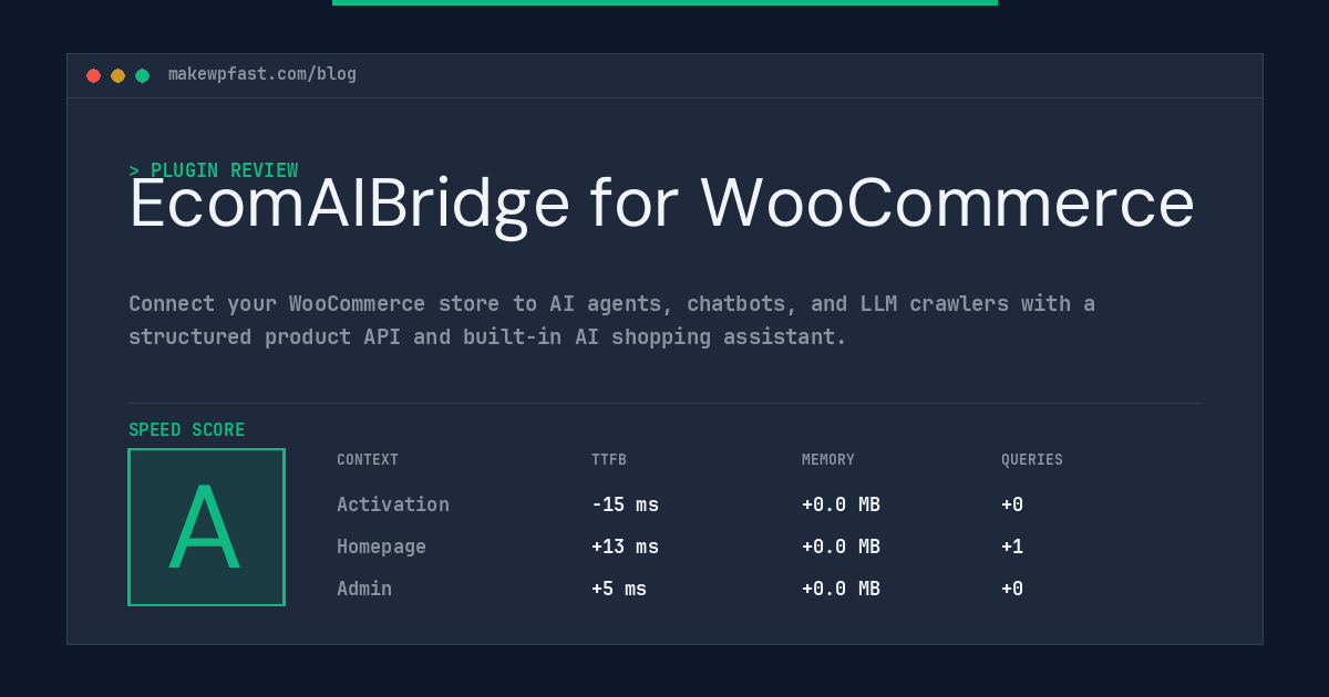 EcomAIBridge for WooCommerce - MakeWPFast