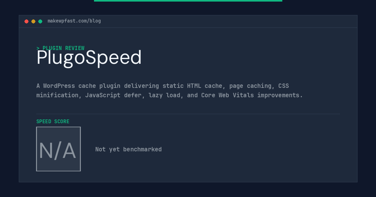 PlugoSpeed - MakeWPFast