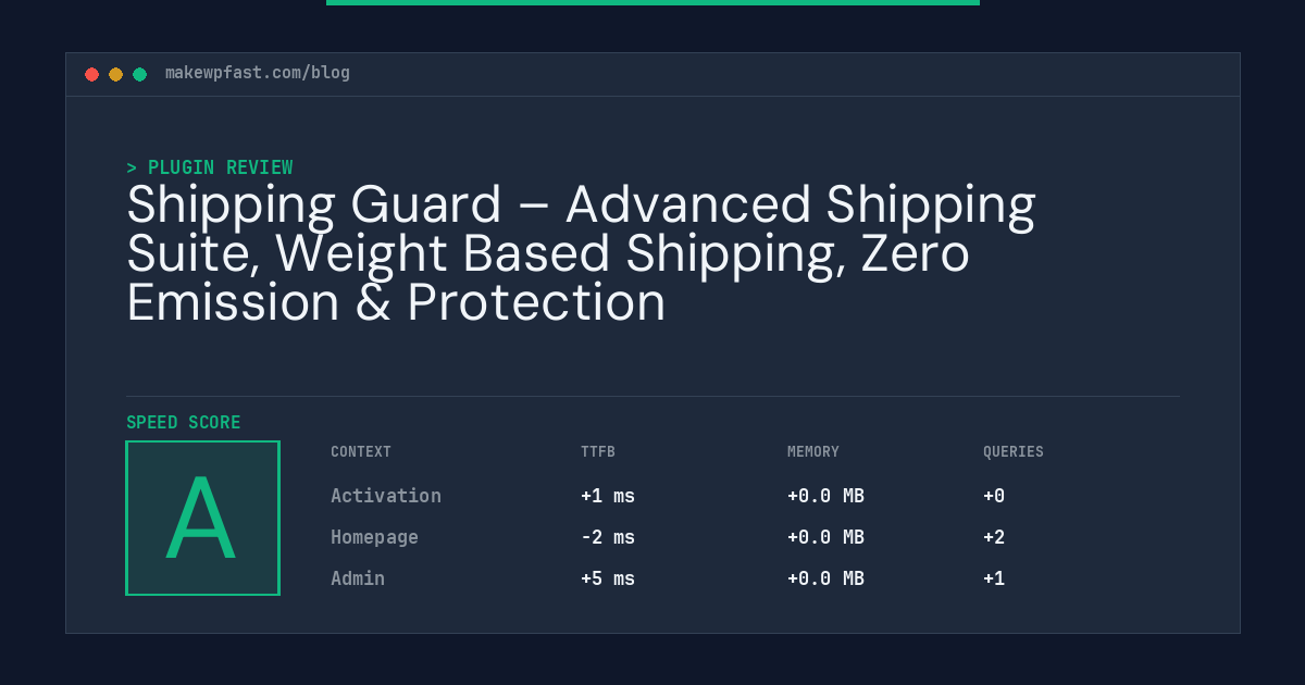 Shipping Guard – Advanced Shipping Suite, Weight Based Shipping, Zero Emission & Protection - MakeWPFast