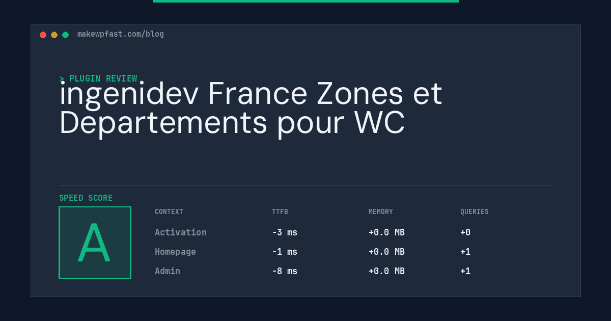 ingenidev France Zones et Departements pour WC - MakeWPFast