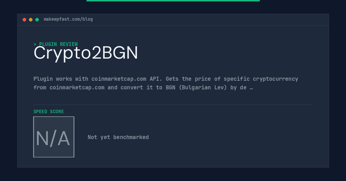 Crypto2BGN - MakeWPFast
