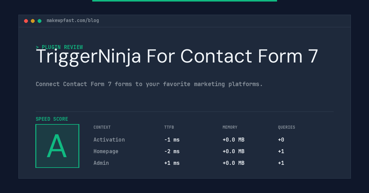 TriggerNinja For Contact Form 7 - MakeWPFast