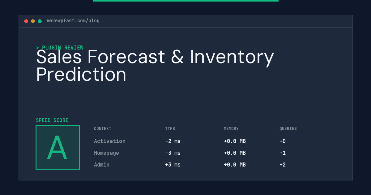 Sales Forecast & Inventory Prediction - MakeWPFast