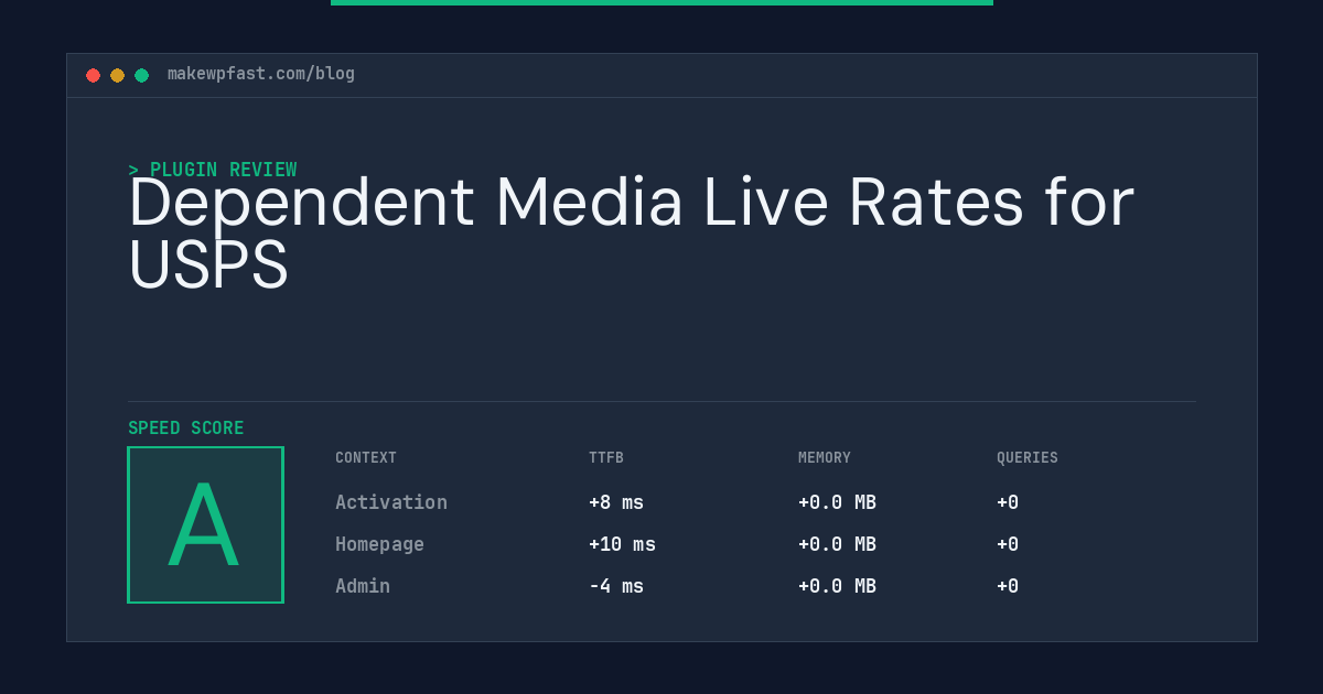 Dependent Media Live Rates for USPS - MakeWPFast