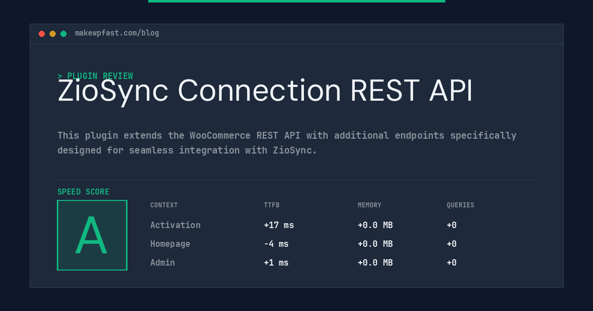 ZioSync Connection REST API - MakeWPFast