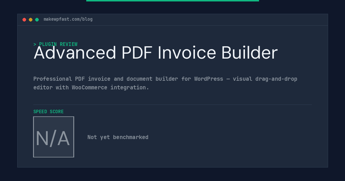 Advanced PDF Invoice Builder - MakeWPFast