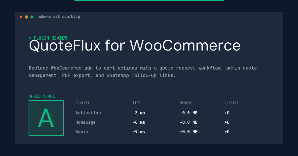 QuoteFlux for WooCommerce - MakeWPFast