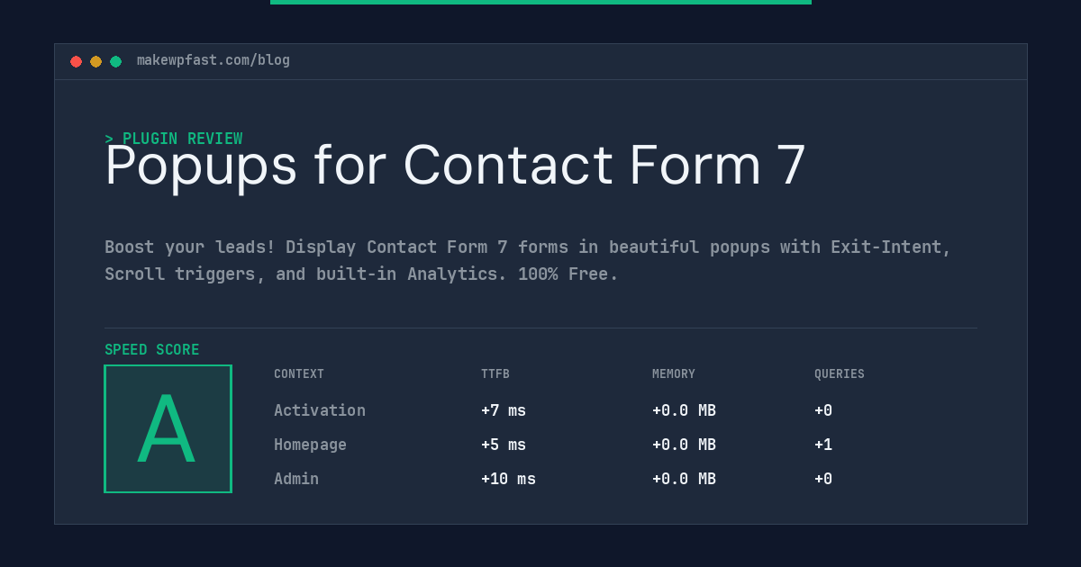 Popups for Contact Form 7 - MakeWPFast