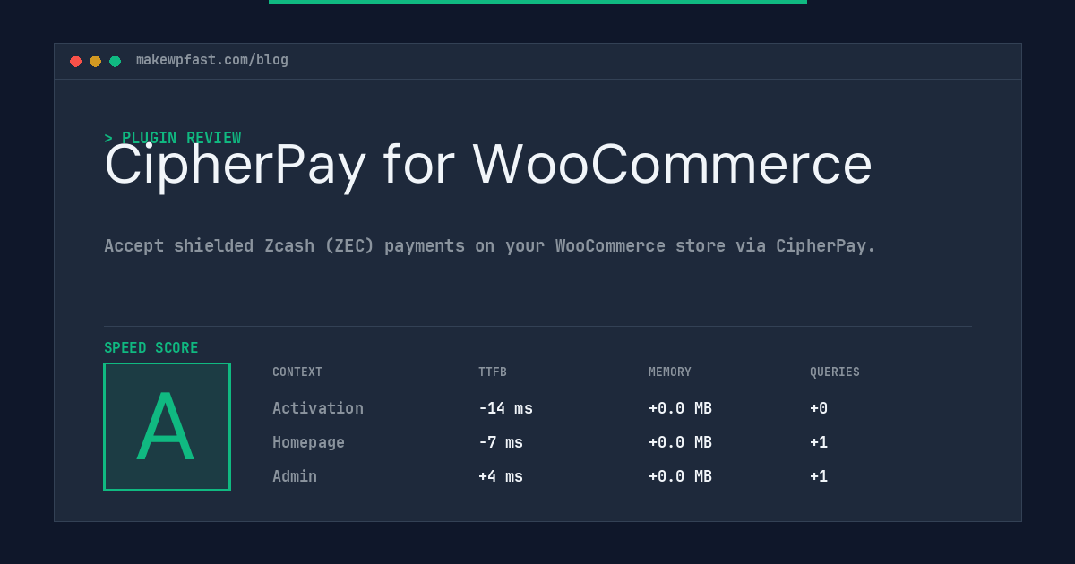CipherPay for WooCommerce - MakeWPFast