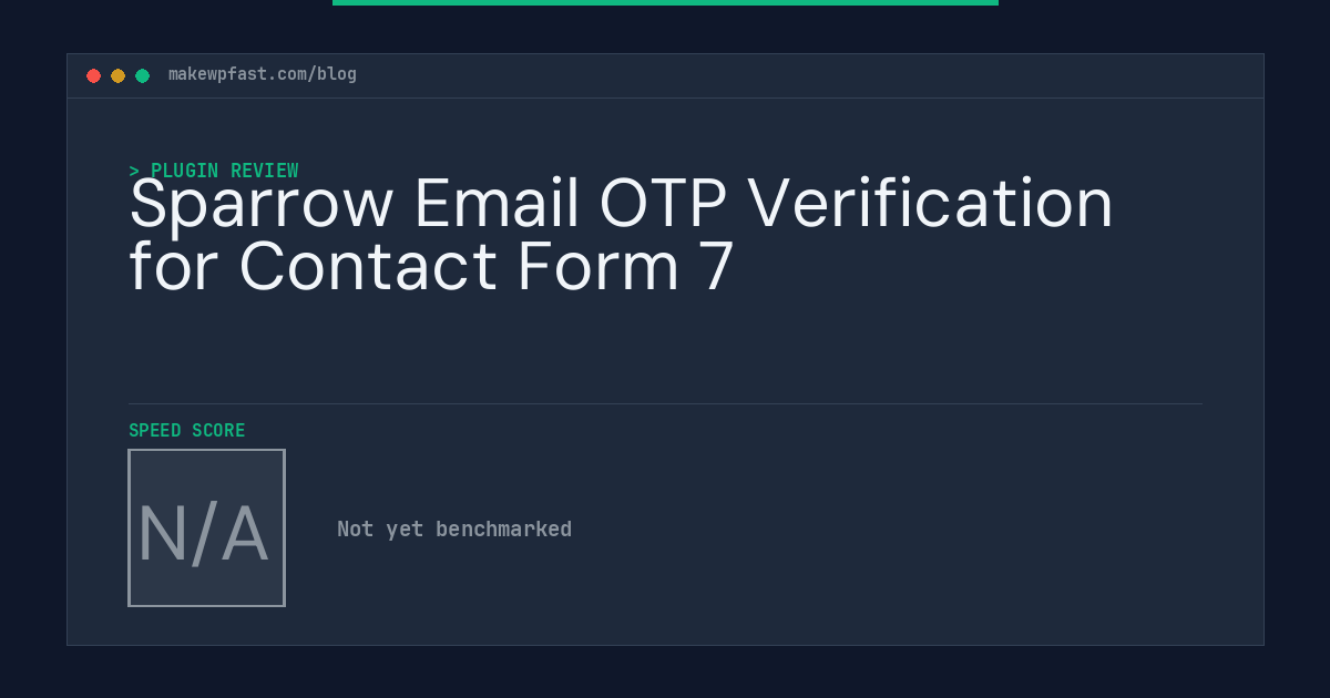 Sparrow Email OTP Verification for Contact Form 7 - MakeWPFast