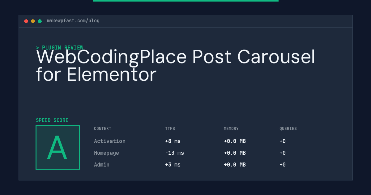 WebCodingPlace Post Carousel for Elementor - MakeWPFast