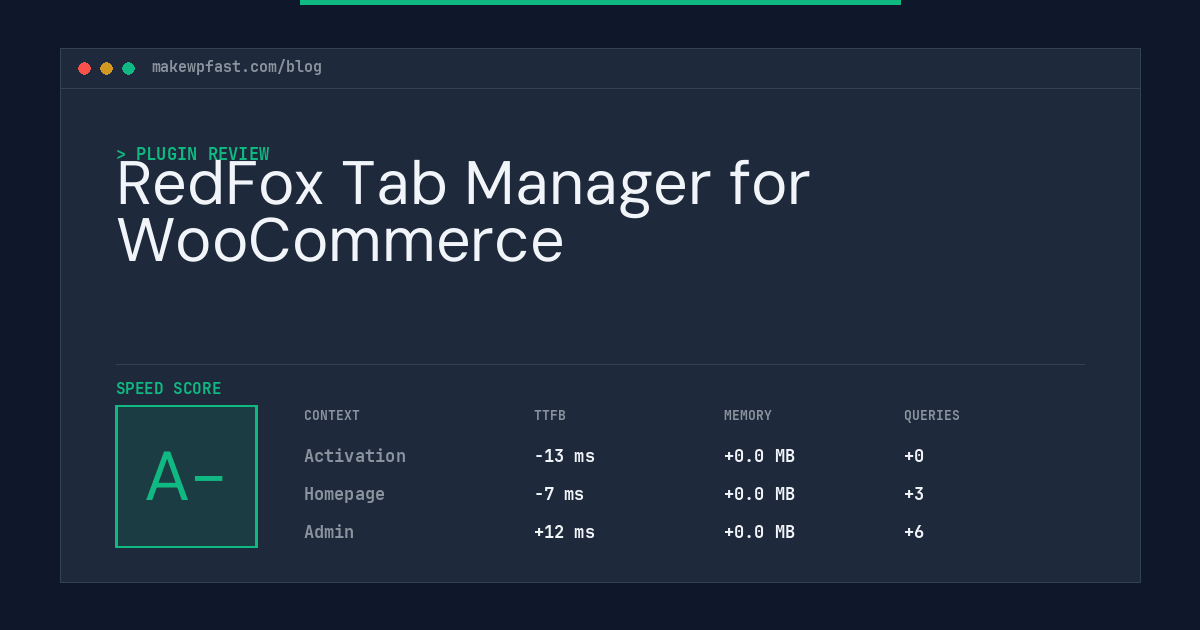 RedFox Tab Manager for WooCommerce - MakeWPFast