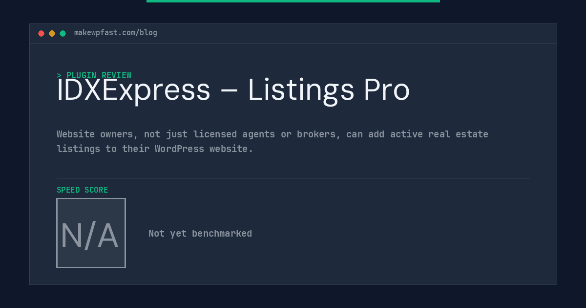 IDXExpress – Listings Pro - MakeWPFast