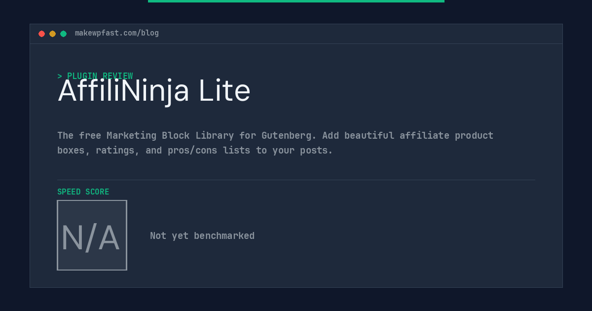 AffiliNinja Lite - MakeWPFast