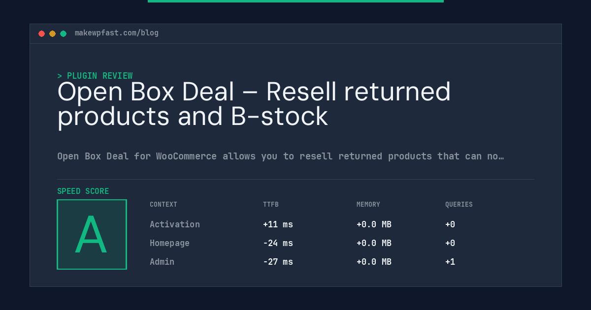 Open Box Deal – Resell returned products and B-stock - MakeWPFast