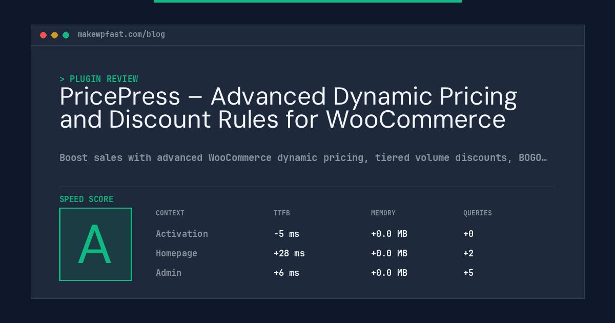 PricePress – Advanced Dynamic Pricing and Discount Rules for WooCommerce - MakeWPFast