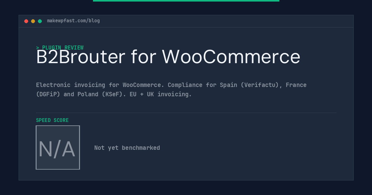 B2Brouter for WooCommerce - MakeWPFast