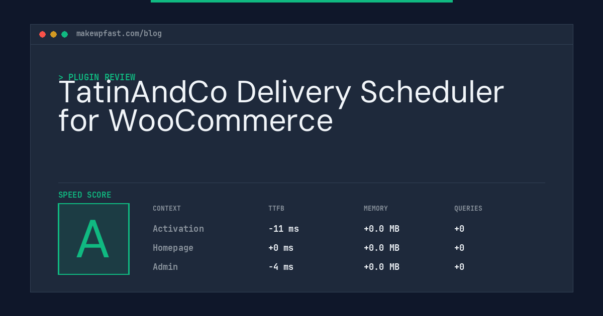 TatinAndCo Delivery Scheduler for WooCommerce - MakeWPFast