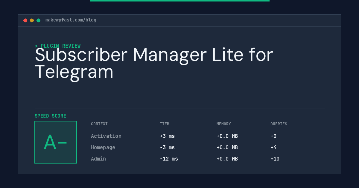 Subscriber Manager Lite for Telegram - MakeWPFast