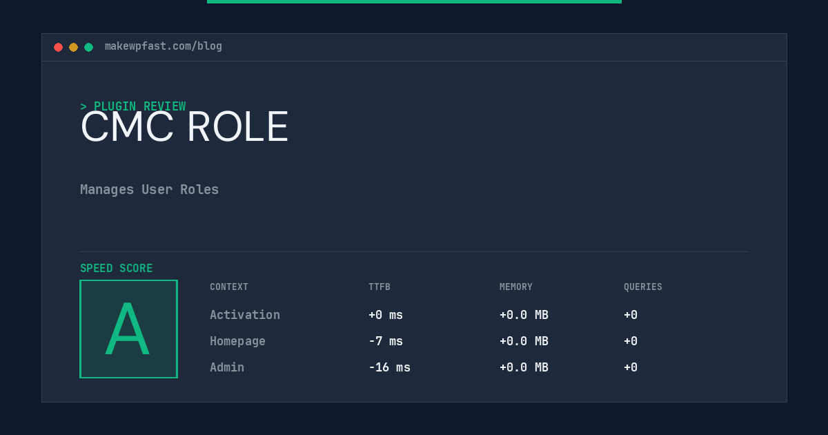 CMC ROLE - MakeWPFast
