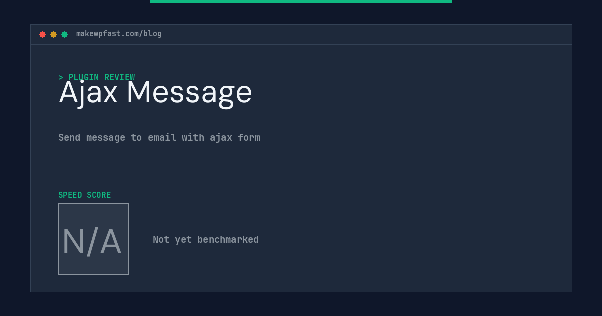 Ajax Message - MakeWPFast