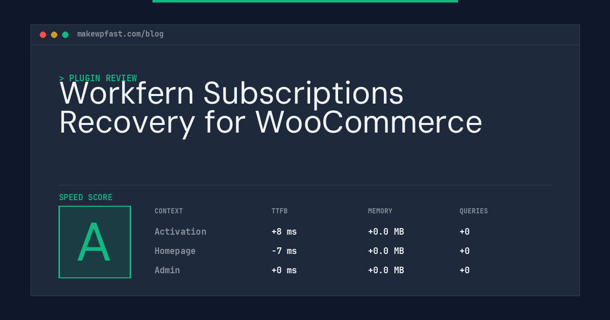 Workfern Subscriptions Recovery for WooCommerce - MakeWPFast
