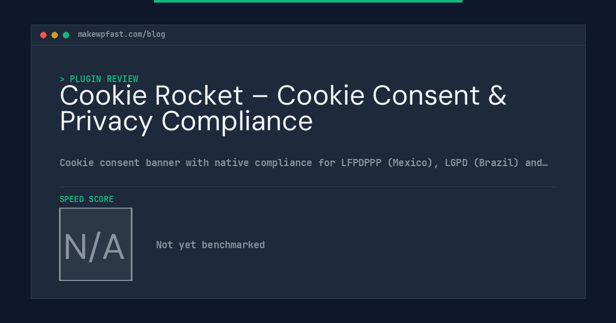 Cookie Rocket – Cookie Consent & Privacy Compliance - MakeWPFast